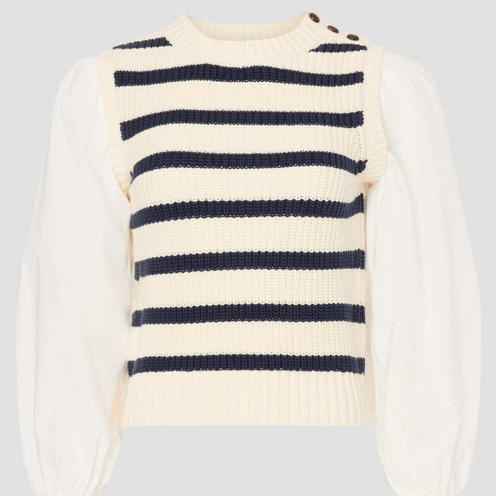 Rails Navy and Cream Striped Sweater Vest - Picture 3 of 9